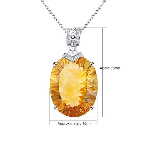LuxeJewels™ – Solaris Gemdrop Citrine Pendant Necklace